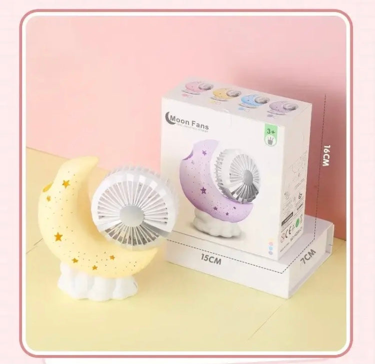 Moon Shaped Mini Fan, USB Rechargeable Desktop Lamp Fan, Adjustable Angle Pen Holder Fan Moon Shaped Mini Fan, USB Rechargeable Desktop Lamp Fan, Adjustable Angle Pen Holder Fan